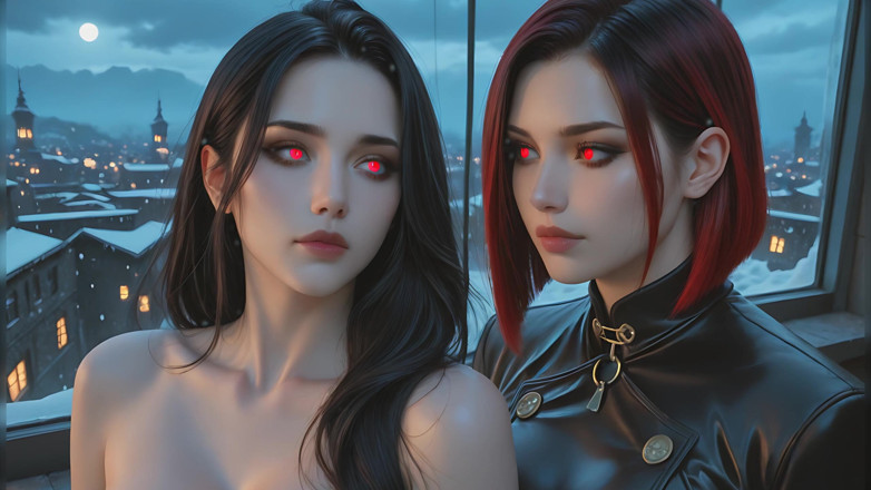 LustRender: Demoness Româncă Nemuritor Enchantresss pe Thunderstorm Rooftop
