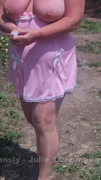 Watch Me Walking Through the Olive Groves in Spain with My Selfie Stick. I Pull My Tits Completely Out