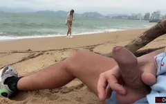 I See You Jerking off to Me and I Want to Help You Cum! - Cock Flashing on Public Beach