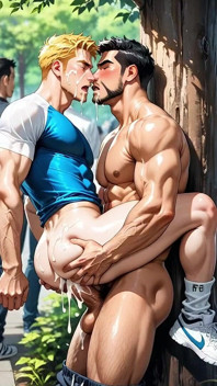 Outdoor Gay Man Ass Fuck Cum