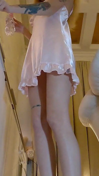 Hot and Sexy Petite Blonde Brings Her Girlfriend Into a Fashion Try on Haul Turns Into Porn Shooting in the Kitchen