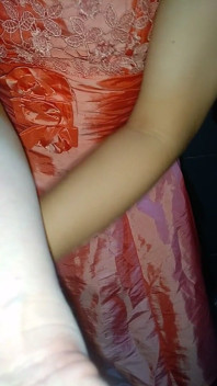 Crossdressing and Cum Wearing Girl Satin Party Pink Mini Dress