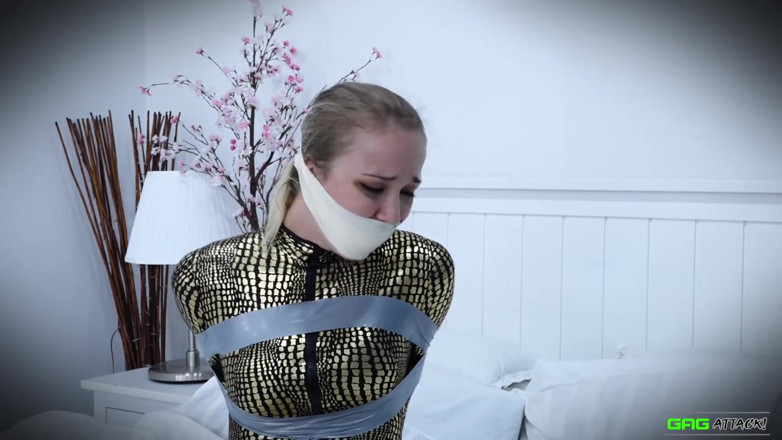 Gag Attack: Lil Missy catburglar tape bondage