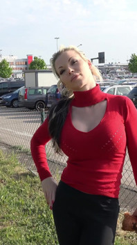 German Scout - Big Boobs Blonde MILF Barbi Sins Pick up for Risky Lost Place Fuck