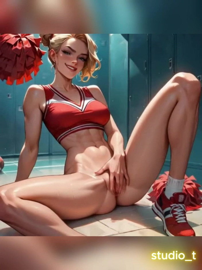 studiote: Schöne schöne cheerleaderin wird nach einer klasse mit ihrem lehrer...