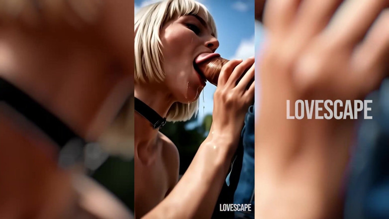 Lovescape: プールサイドで金髪がチンポをしゃぶる