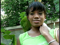 Whites on Blacks: Sweet busty ebony teen tries a huge cock