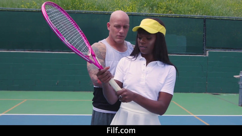 FILF - Father I'd Like To Fuck: Tennis ebony Anna Foxxx takes anal lessons from coach
