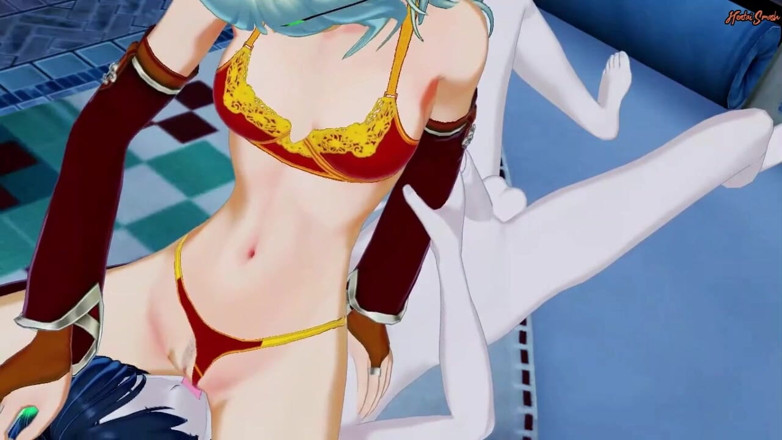 Hentai Smash: Hot Warcraft Elf berijdt het gezicht van een man voordat...