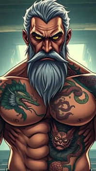 Ai art pria berotot bertelanjang dada