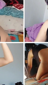 Femme amateur, pipe, concombre, chatte poilue, gros cul, gros tétons.