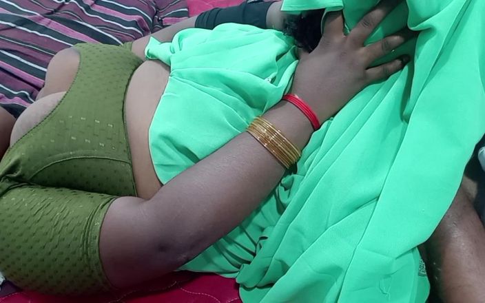 Veni: Sari verde, esposa lamiendo coño, orgasmo