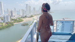 MelaniRincon: Geile schwangere frau wird auf dem balkon hart gefickt