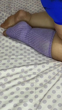I Record My Big Ass Stepmother While She Plays in Bed in Leggings