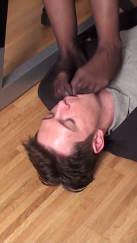 Good boy loves sucking those toes in the nylon