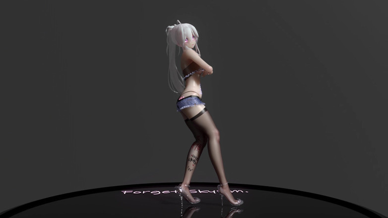 MikuMotion: [ммд] Хаку-виляние похотливые черные шелковые джинсы очки