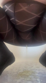 Pissing in My Thick Black Tights Patterned Pantyhose - Julie Cunningham