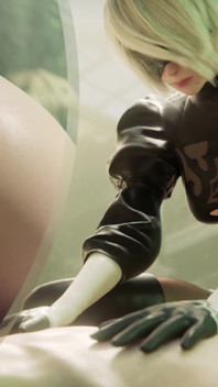 2b velký zadek anální cowgirl šukání po nedbalém kouření - Nier automata 3D porno