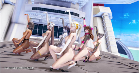 3D-Hentai Games: Röd sammet - Röd smak naken dans Dva Mercy Pharah Mei...