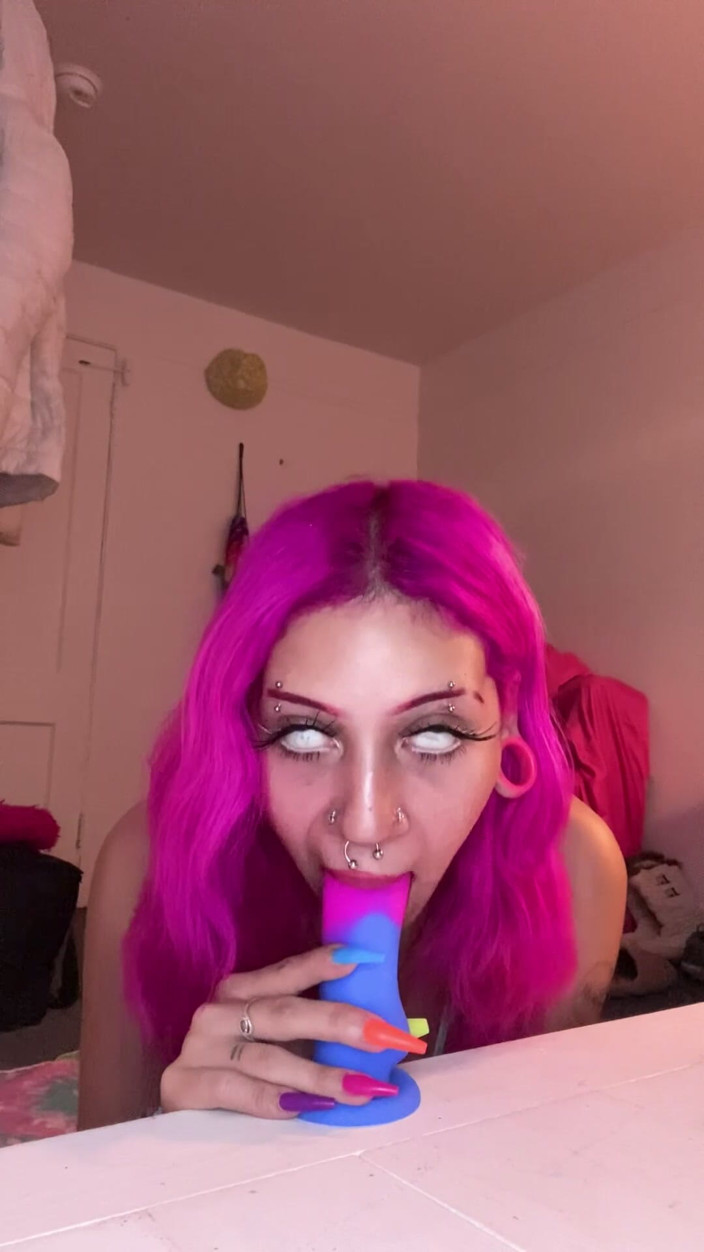Nali Marie: Teen Whore Gags on Thick Dildo Until She Howls