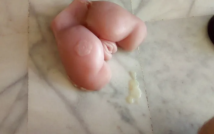 Sex hub male: John fuck a fake pussy and cums all over the...