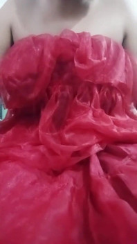 Indian Gay Crossdresser Gaurisissy Real XXX Homemade Sex in Red Lehenga