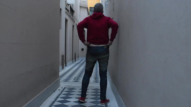 Dildo Man and Cross Hard Sex: Show my ass and cock ooutdoor