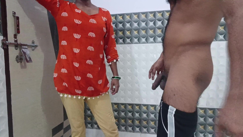 LateralChain349: Hot Desi Messy Blowjob &amp; Standing Dogy Style Sex Orange Dress
