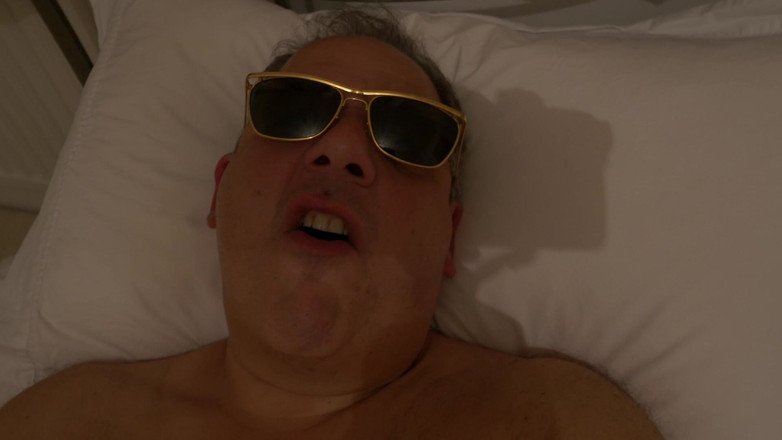 George Rex Solo: POV Nude Jerk off in Bed Wearing Sunglasses and Yawning