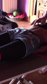 17 minutes of hogtied extreme blowjob and deepthroat on high heels and pantyhose