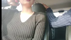 Doggystyle Handjob for Friend in Car Outdoors Risky Sex, Hornycouple149