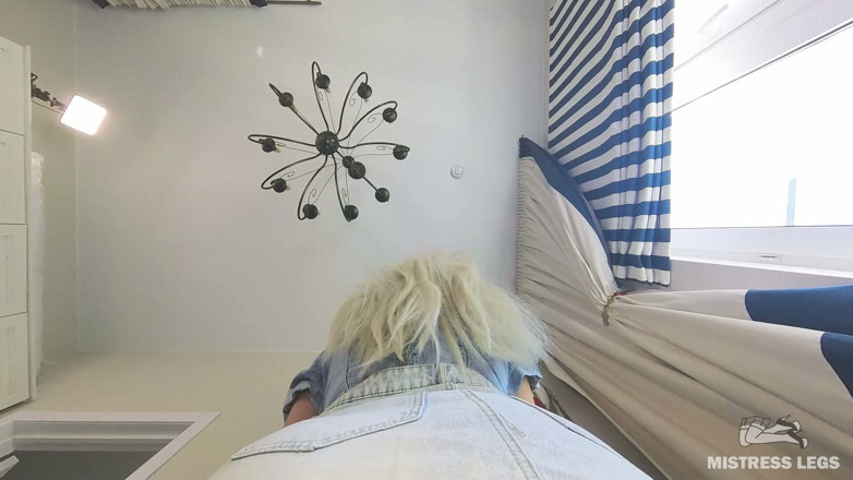 Mistress Legs: POV Face Sitting My Big Pink-panty Ass Jumping on Your...