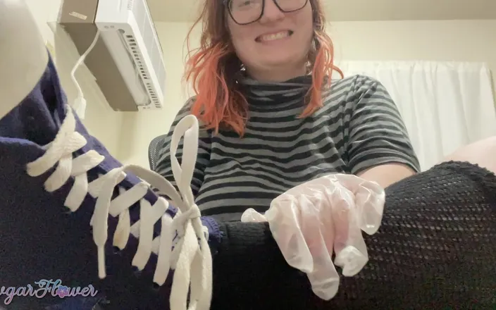 SugarFlower: JOI: Worship My Feet While I Examine Your Cock