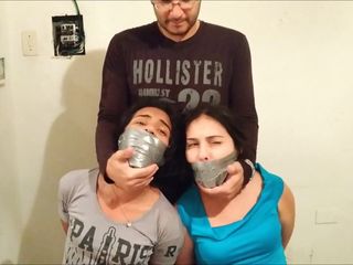 Selfgags Latina Bondage: 性感女孩被黑手党绑住！