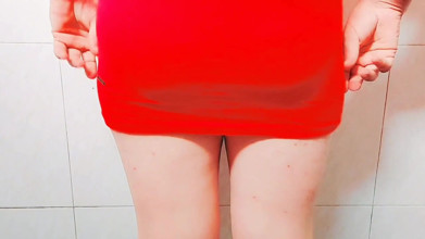 Big White Ass Sissy Crossdresser Lady Boy Purple Dress