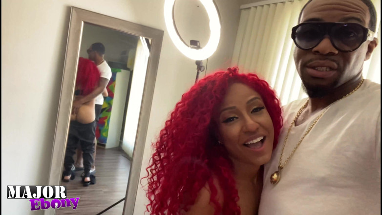 Major Ebony: Redhead Barbie Squirts While Fucking BBC!
