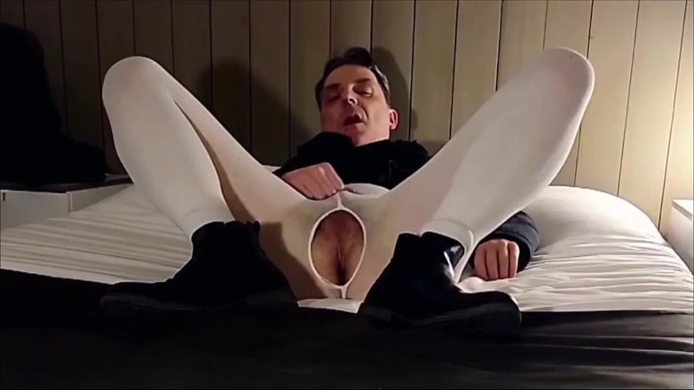 Joy Stardust: Ass Exposure and Anal Play in Open White Pantyhose