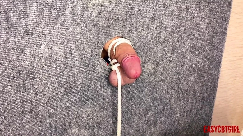 AnnyCandyPainboy: Mistress Tightly Tied the Slave's Cock and Balls by Hanging...
