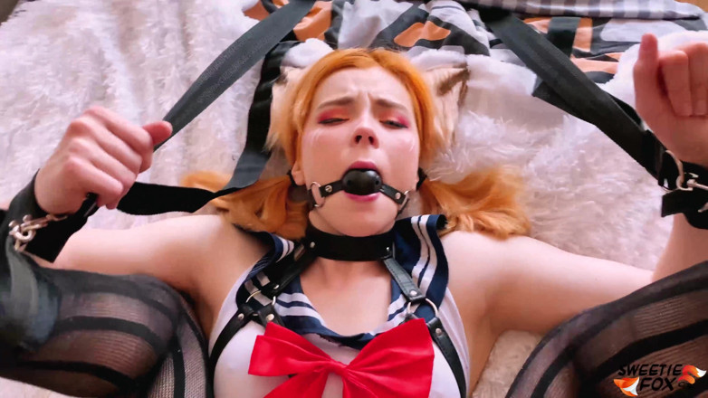 Sweetie Fox: Sweetie Fox deep sucking and tied up fucking after college -...