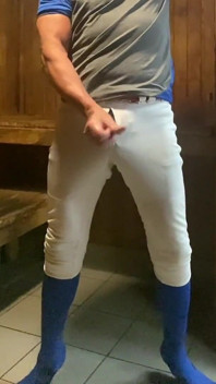 Jockdad87 Bordi nella sauna mutande da baseball blu