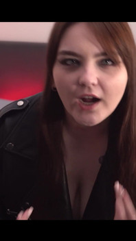 Pretty Woman in a Leather Jacket Dancing Before Sex