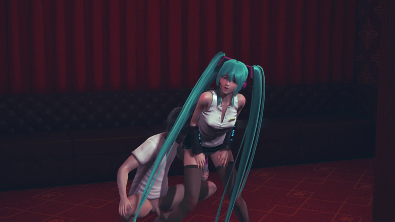 Waifu club 3D: Miku fodida com um vibrador até ela gozar