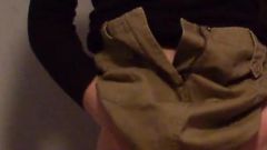 Skinny Teen Full Bladder Desperation Standing and Trying to Pee on the Floor