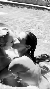Classic Brett and Celeste Lesbian Sex Poolside