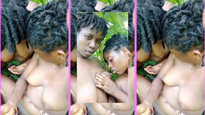African Beauties: Černé teen lesbičky riskantní venkovní zábava