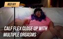 Red Ivy: Flex łydki z bliska z wieloma orgazmami