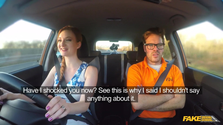 Fake Driving School: Фальшива автошкола - гарячі руді брудні секрети: мінети на відкритому повітрі та поклоніння великим цицькам