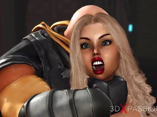 3dxpassion: Secrets of Area 51. Sci-fi male android plays with a hot...