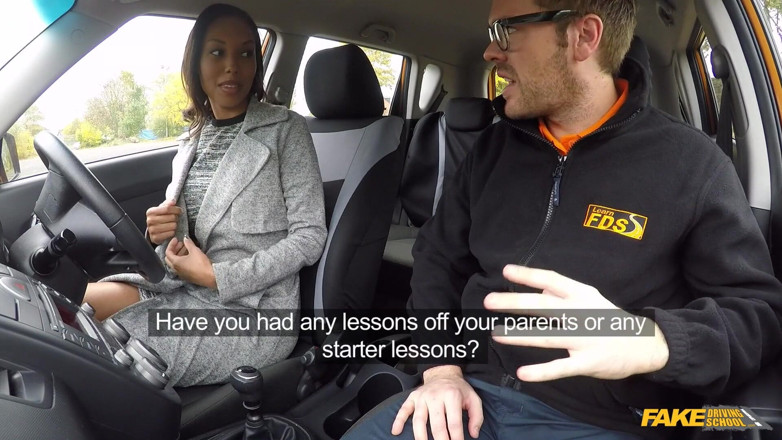 Fake Driving School: Fake Driving School- Gorgeous Black Sade Fails Her Test in...