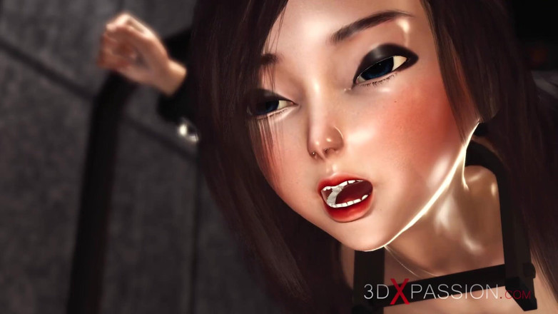 3dxpassion: 刑務所でハードセックス!拘束でセクシーな女子大生が積による黒の大きなコック